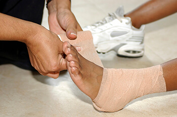 Ankle sprains treatment in the Collin County, TX: Plano (Frisco, Allen, Murphy, Lucas) and Dallas County, TX: Garland, Carrollton, Richardson, Farmers Branch, Sachse, Addison areas